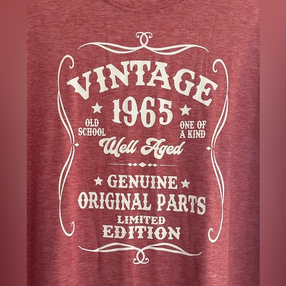 Vintage 1965 Graphic Tee Light Maroon size XL - Picture 2 of 3
